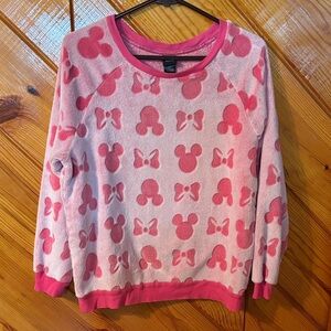 Disney Pink Patterned Women's Crew Neck Sweater